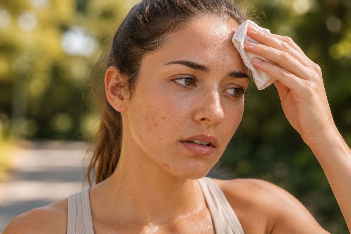 Heat, humidity, and sweat contributing to summer acne breakouts