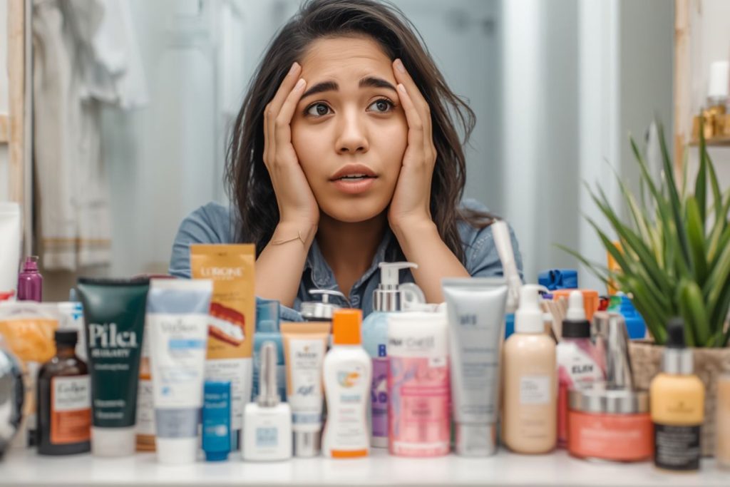 Too many skincare products contributing to acne and clogged pores
