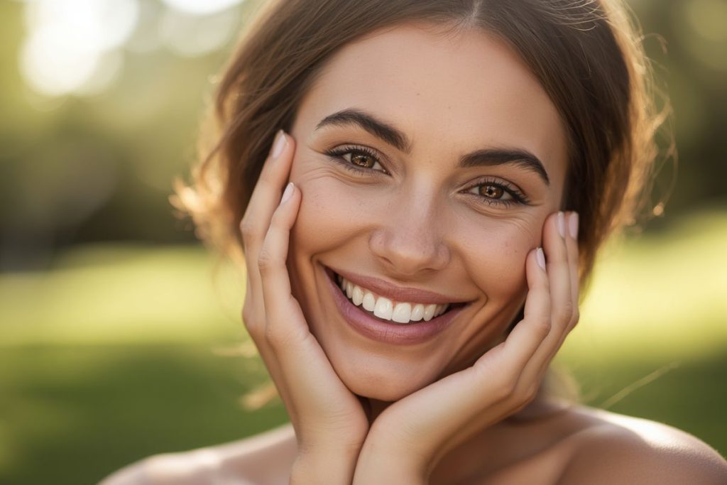 Healthy clear skin after professional treatment for closed comedones